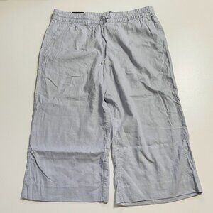 NWT Banana Republic Linen Pant Trouser High Rise Wide Leg Cropped Grey Summer